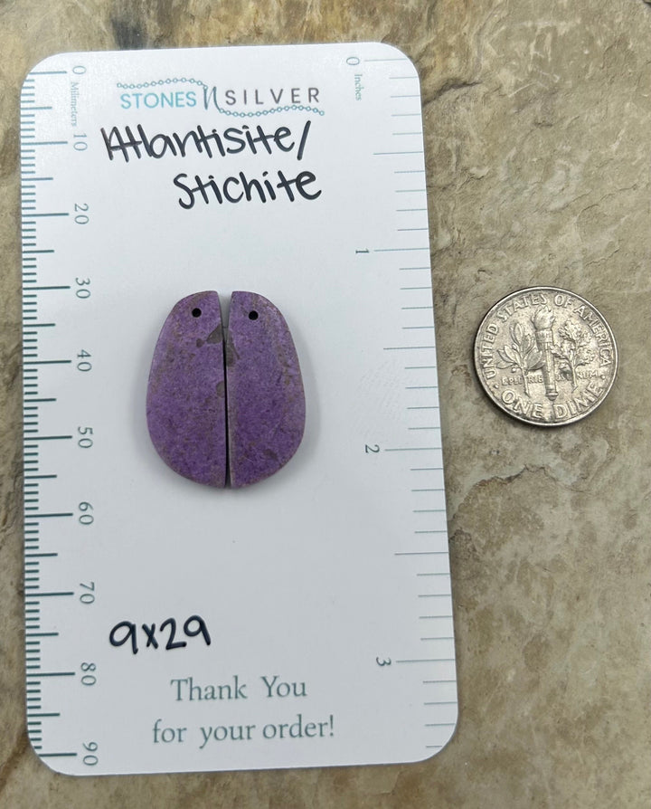 Stichite/Atlantisite (Australia) Matching Earring Slab Bead