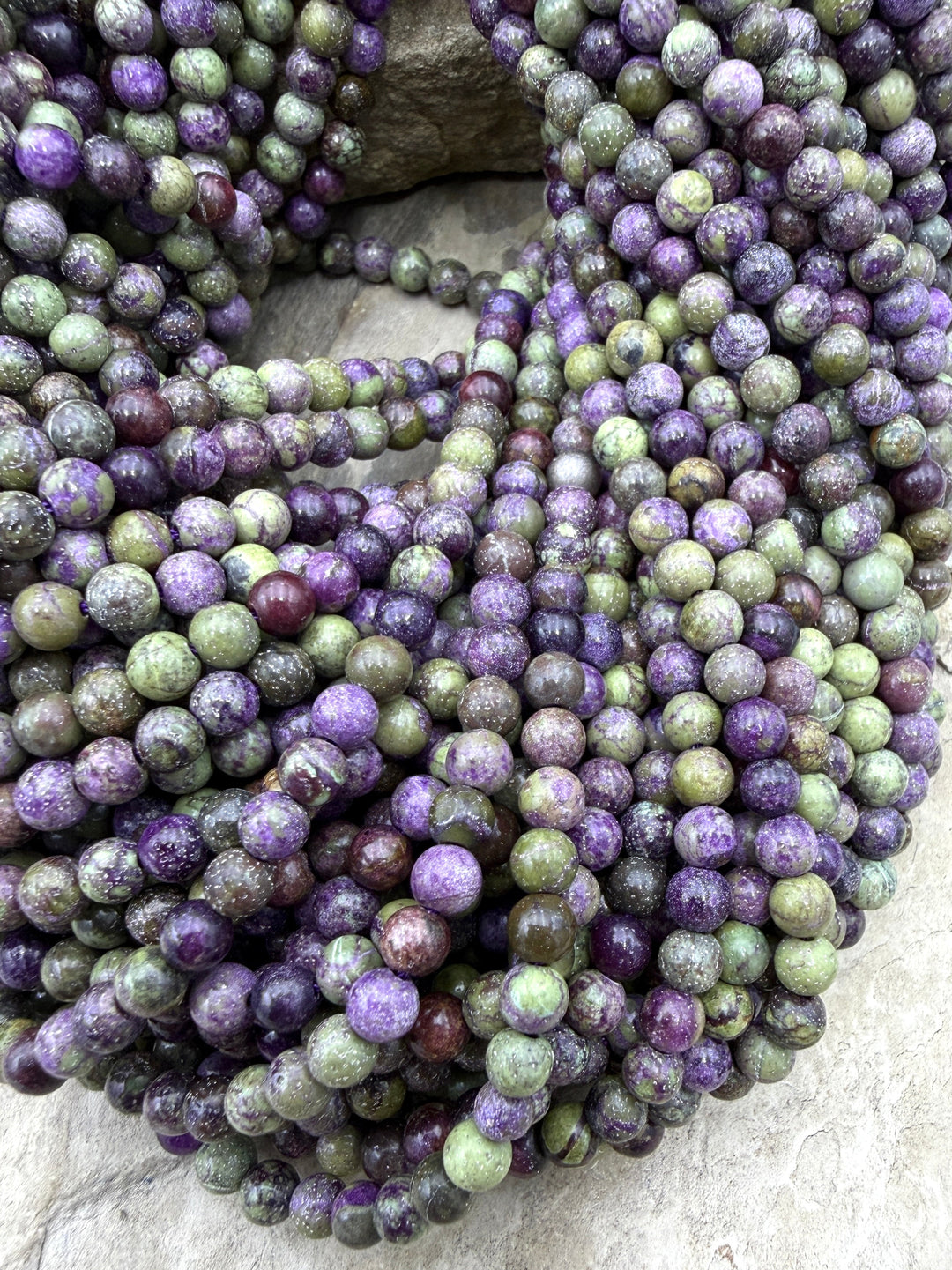 Stichite/Atlantisite (Australia) mm Round Beads 16 Inch