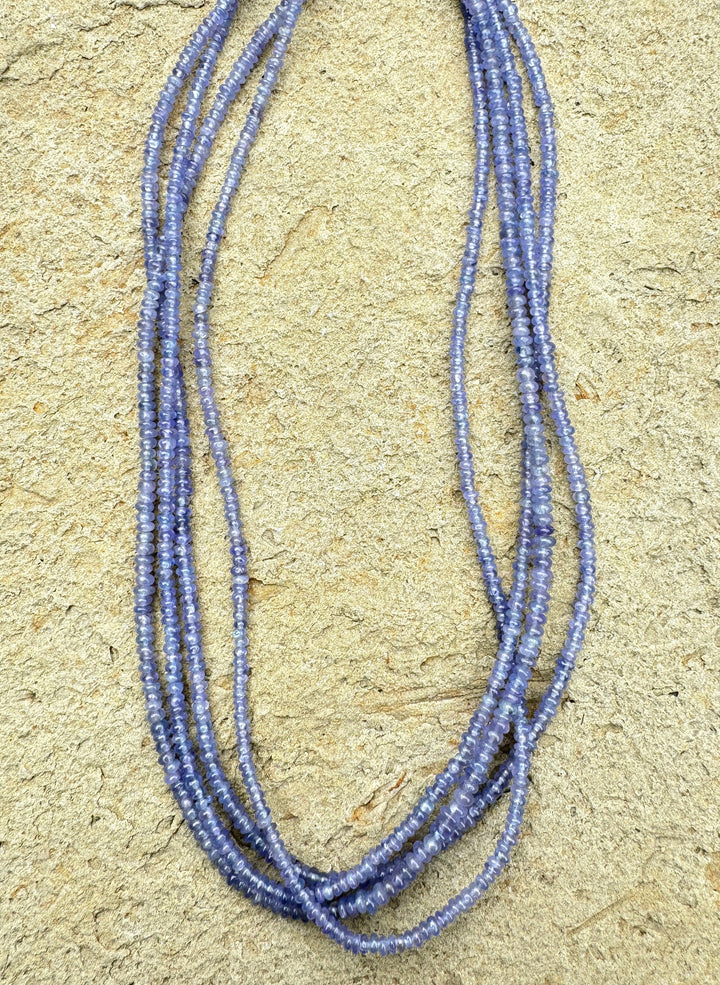 Tanzanite 3mm Smooth Rondelle Beads 16 inch Strand