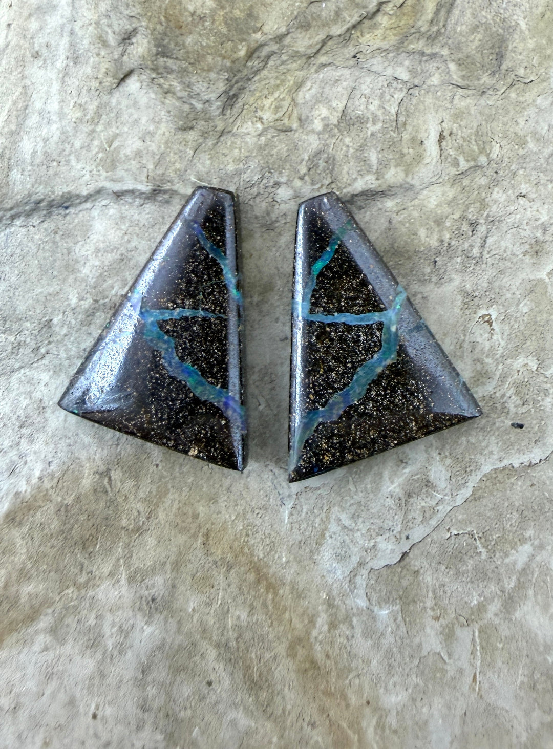 Top Quality Boulder Opal (Australia) Cabochon Matched Pair