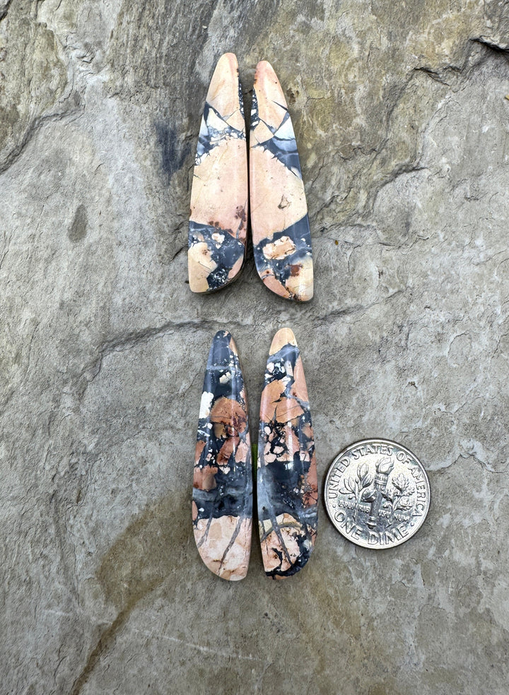 Top Quality Maligano Jasper Cabochon Pair 11x40mm Select