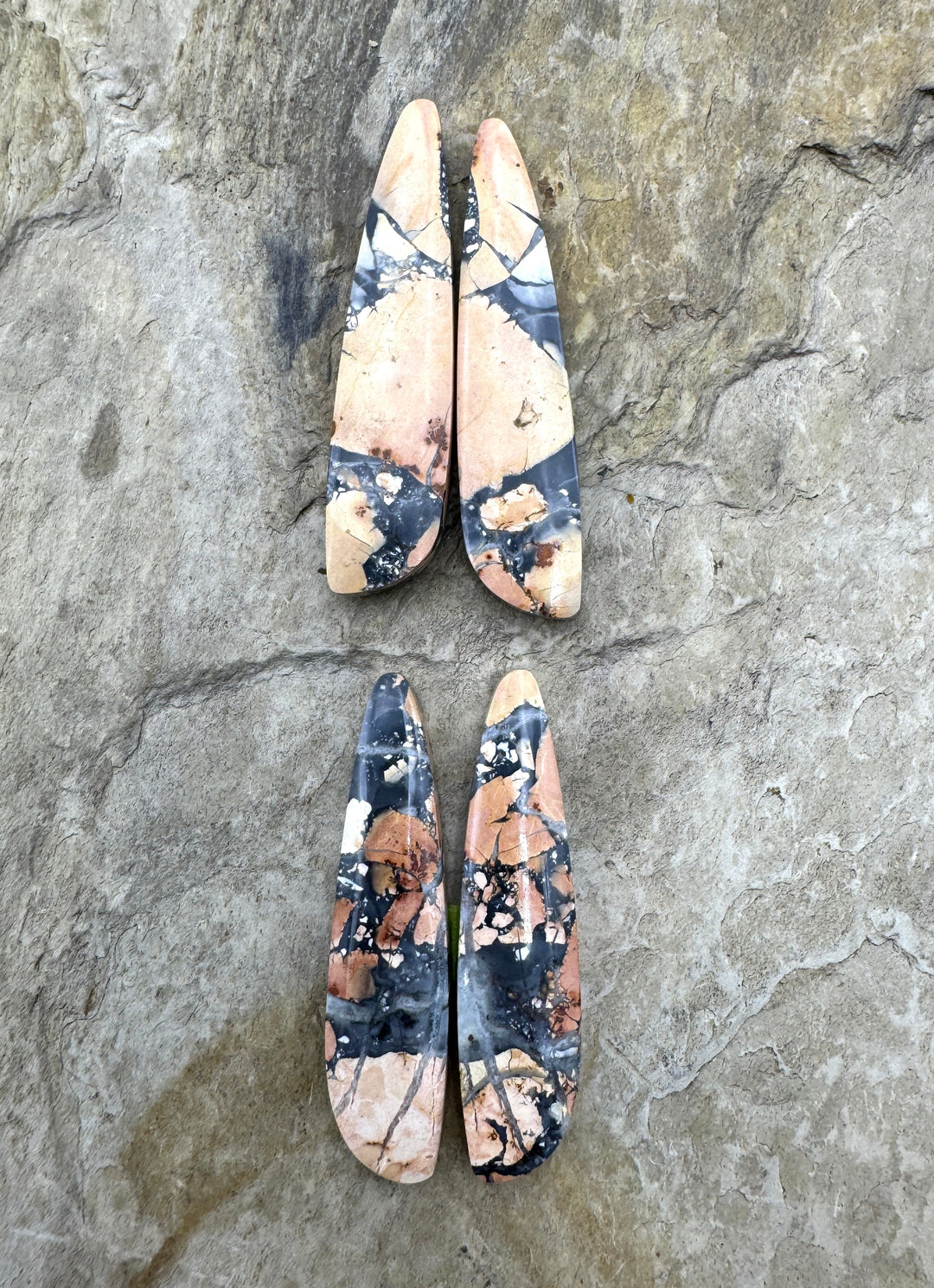 Top Quality Maligano Jasper Cabochon Pair 11x40mm Select