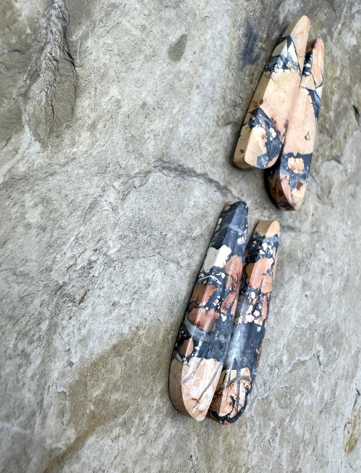 Top Quality Maligano Jasper Cabochon Pair 11x40mm Select
