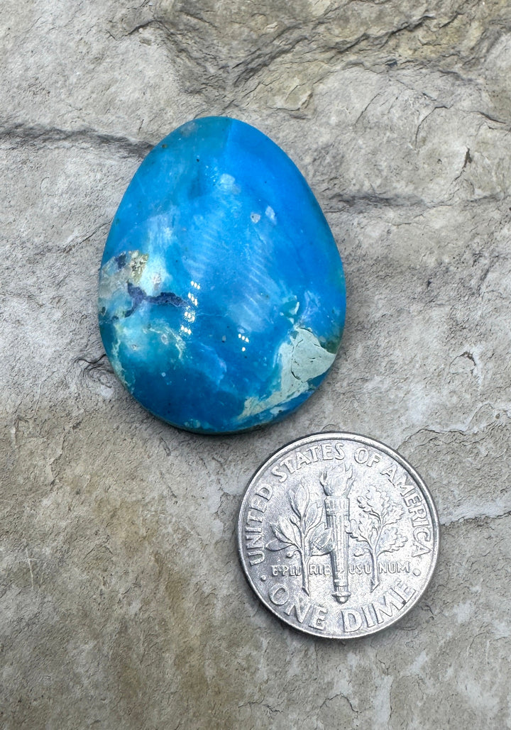 Top Quality Peruvian Blue Opal Designer Cabochon 22x31mm
