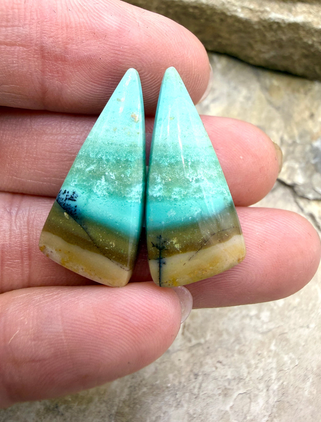 Top Quality Peruvian Blue Opal (Peru) Freeform Cabochon