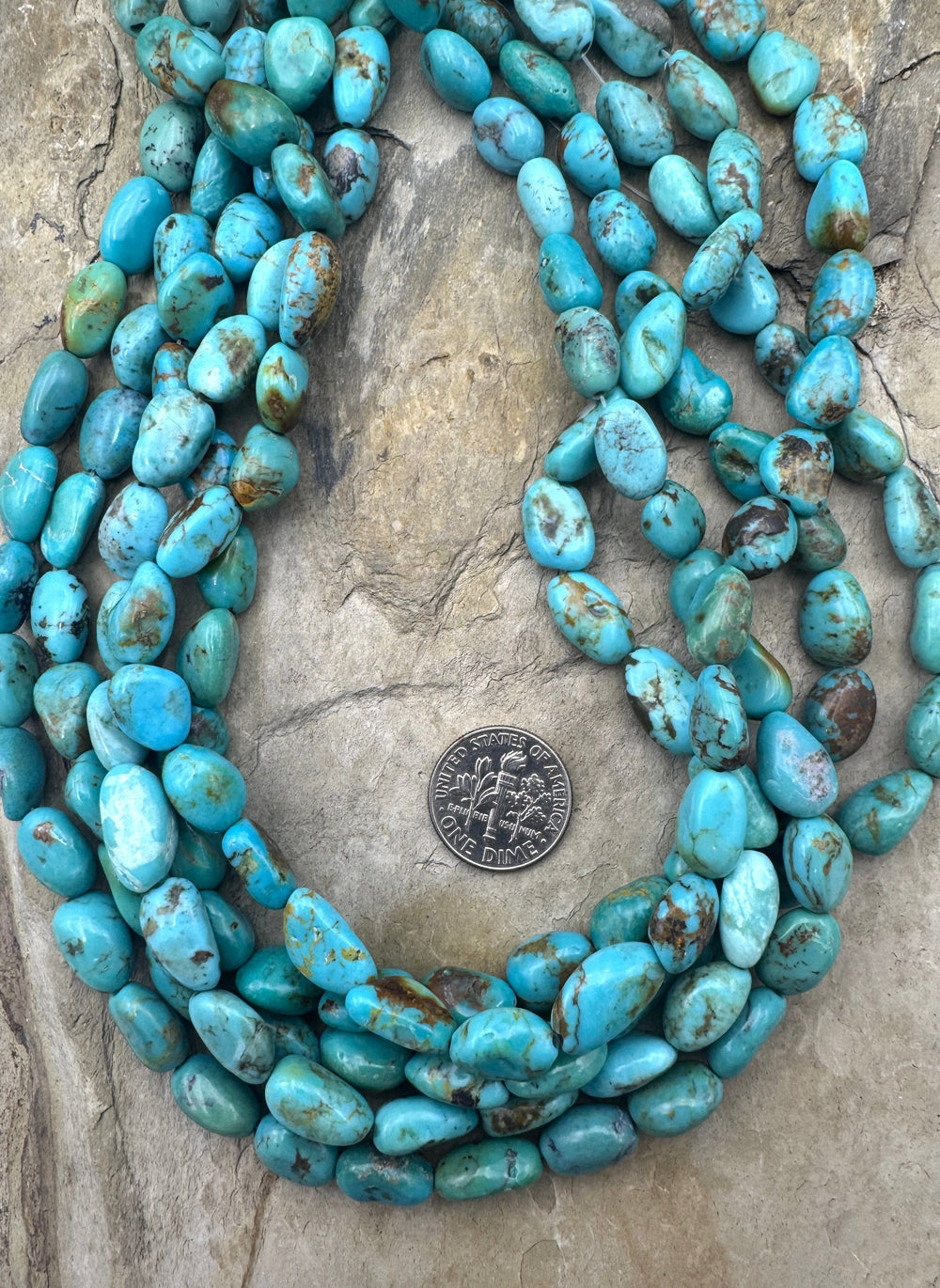 Turquoise 8x12mm Nugget Bead Stand 16 Inch Strand