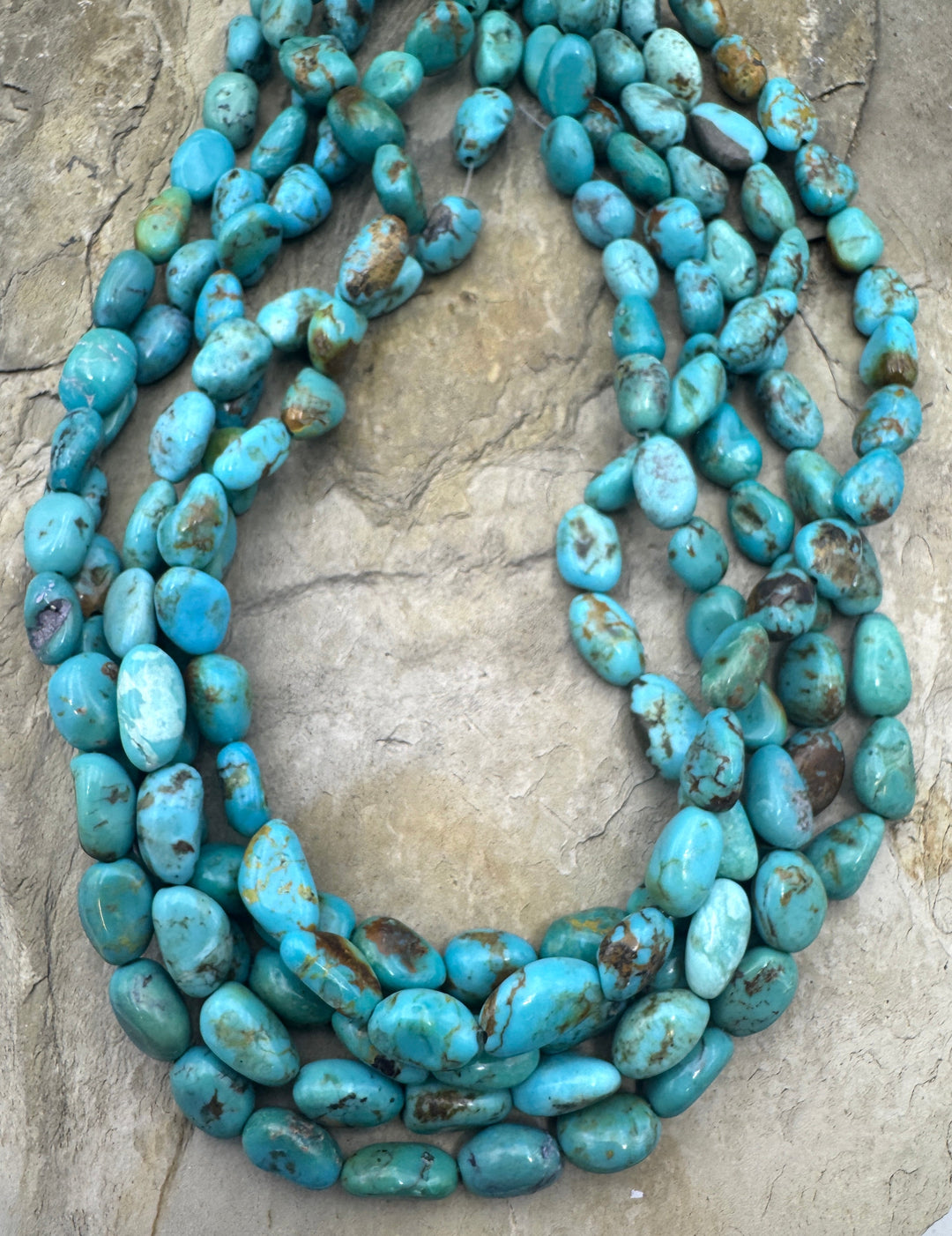 Turquoise 8x12mm Nugget Bead Stand 16 Inch Strand