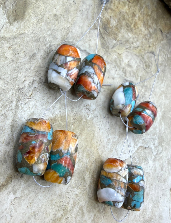 Turquoise and Orange Spiny Oyster with Bronze Composite