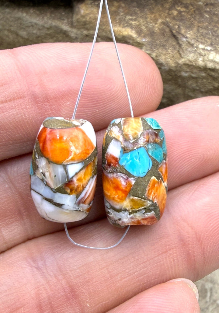 Turquoise and Orange Spiny Oyster with Bronze Composite