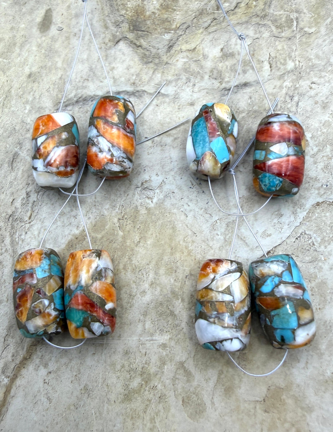 Turquoise and Orange Spiny Oyster with Bronze Composite
