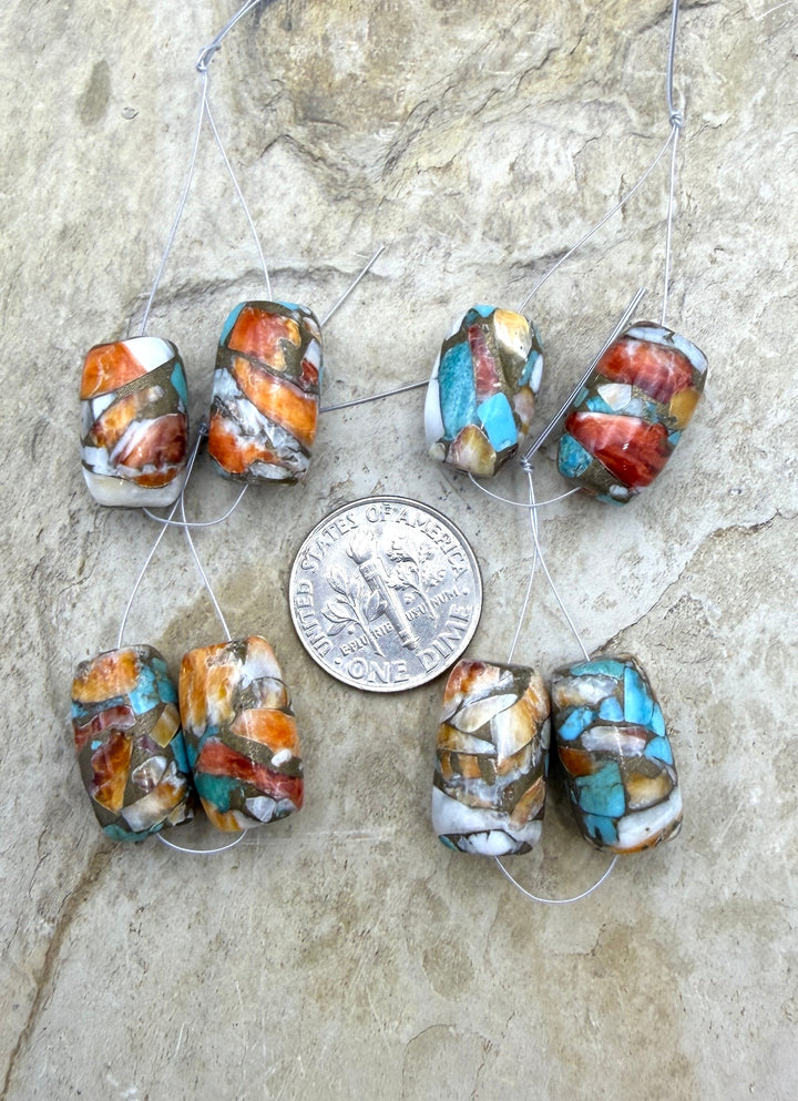 Turquoise and Orange Spiny Oyster with Bronze Composite