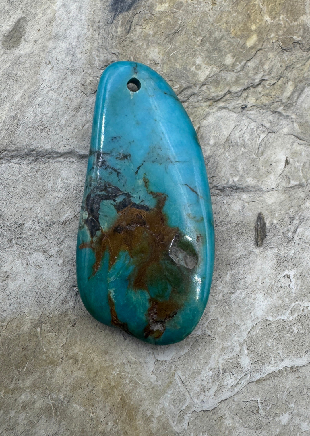Turquoise Focal Pendant Bead Large Hole 22x45mm Turquoise