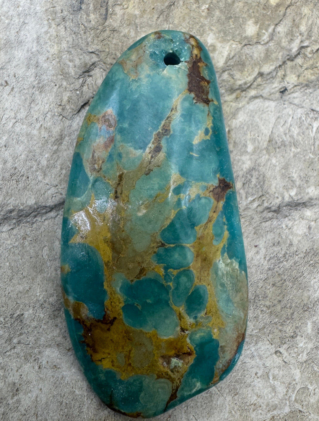 Turquoise Focal Pendant Bead Large Hole 22x45mm Turquoise