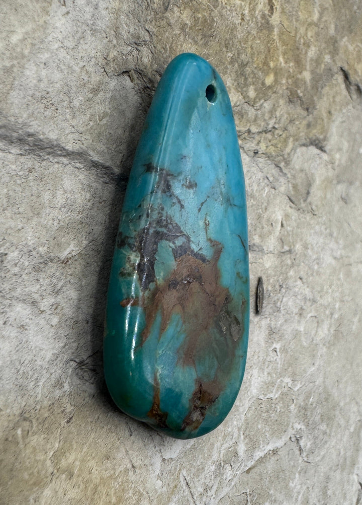 Turquoise Focal Pendant Bead Large Hole 22x45mm Turquoise