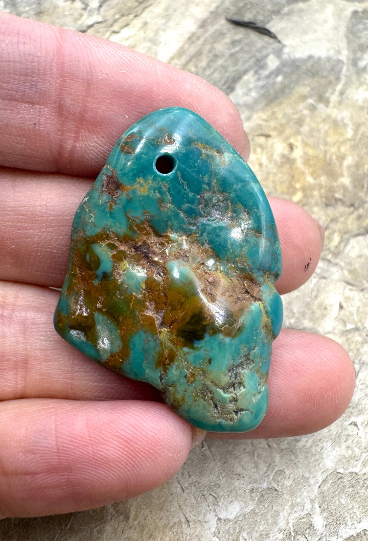 Turquoise Focal Pendant Bead Large Hole 25x38mm Turquoise