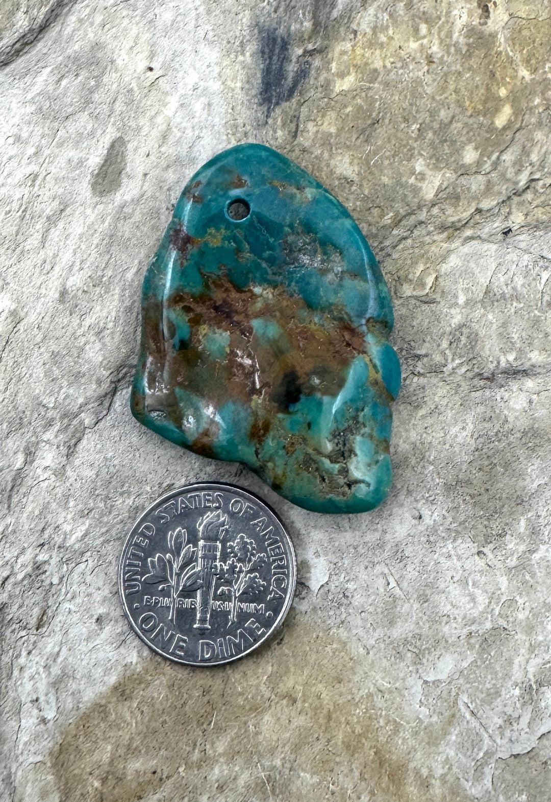 Turquoise Focal Pendant Bead Large Hole 25x38mm Turquoise