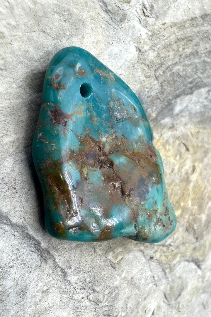 Turquoise Focal Pendant Bead Large Hole 25x38mm Turquoise