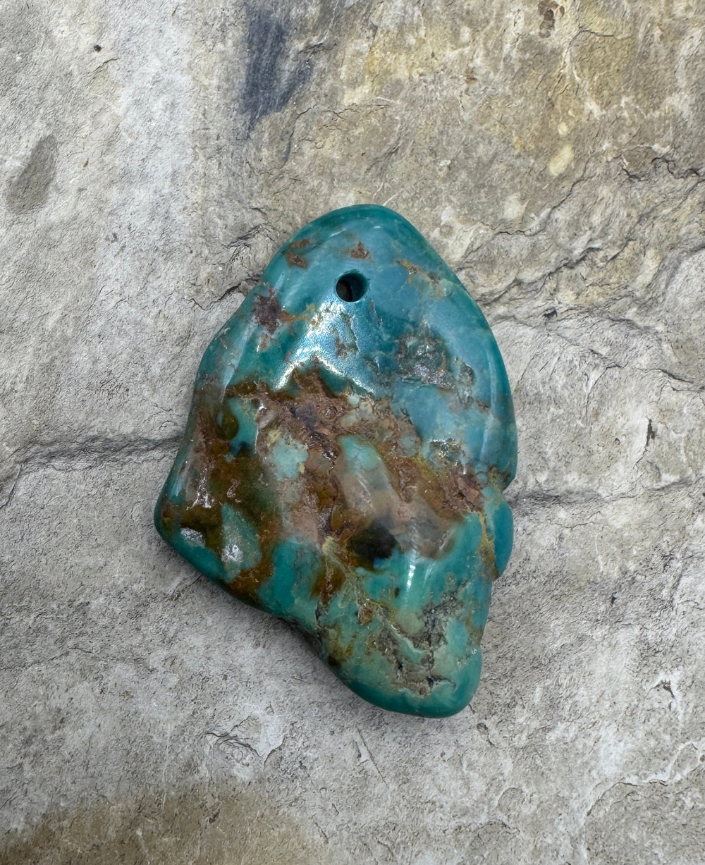 Turquoise Focal Pendant Bead Large Hole 25x38mm Turquoise