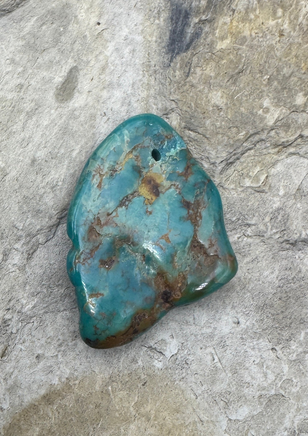 Turquoise Focal Pendant Bead Large Hole 25x38mm Turquoise