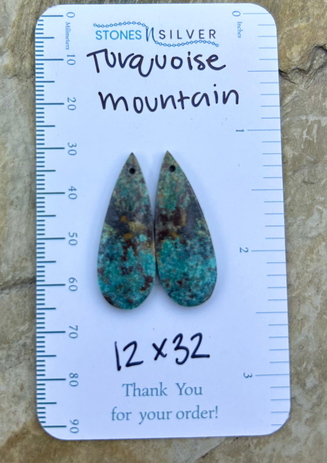 Turquoise Mountain (Arizona) Matching Earring Slab Bead