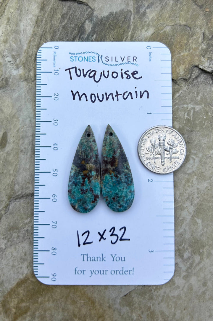 Turquoise Mountain (Arizona) Matching Earring Slab Bead