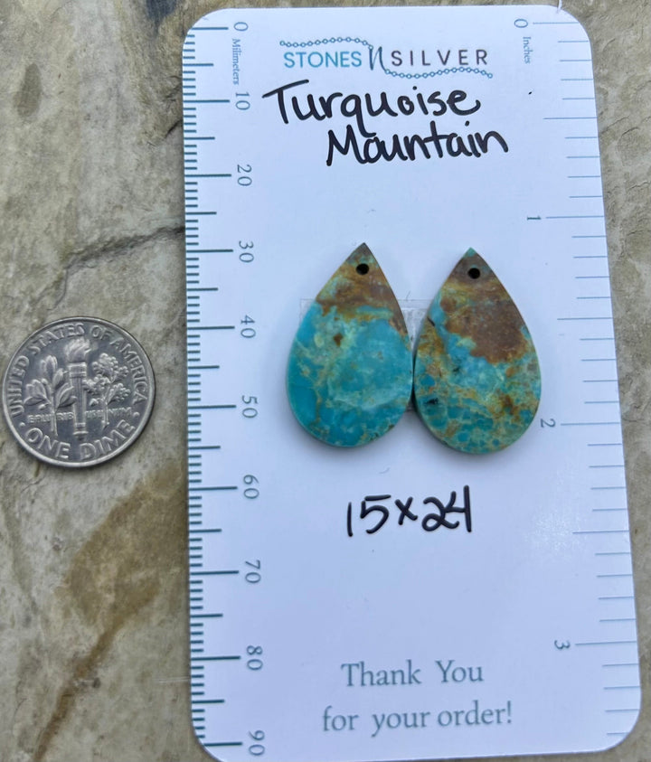 Turquoise Mountain (Arizona) Matching Earring Slab Bead