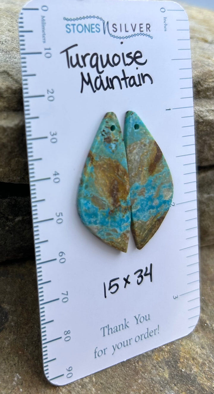 Turquoise Mountain (Arizona) Matching Earring Slab Bead