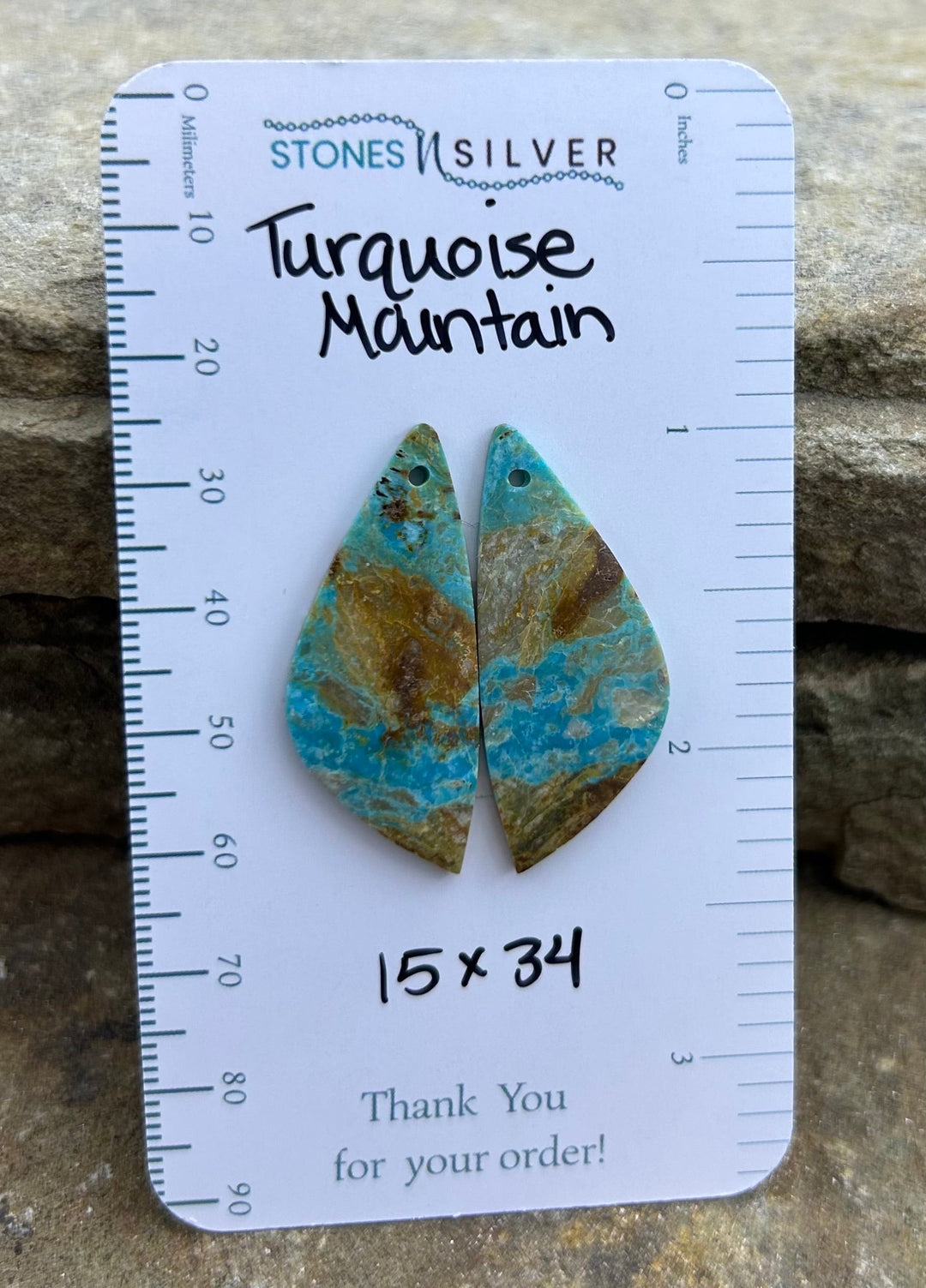 Turquoise Mountain (Arizona) Matching Earring Slab Bead