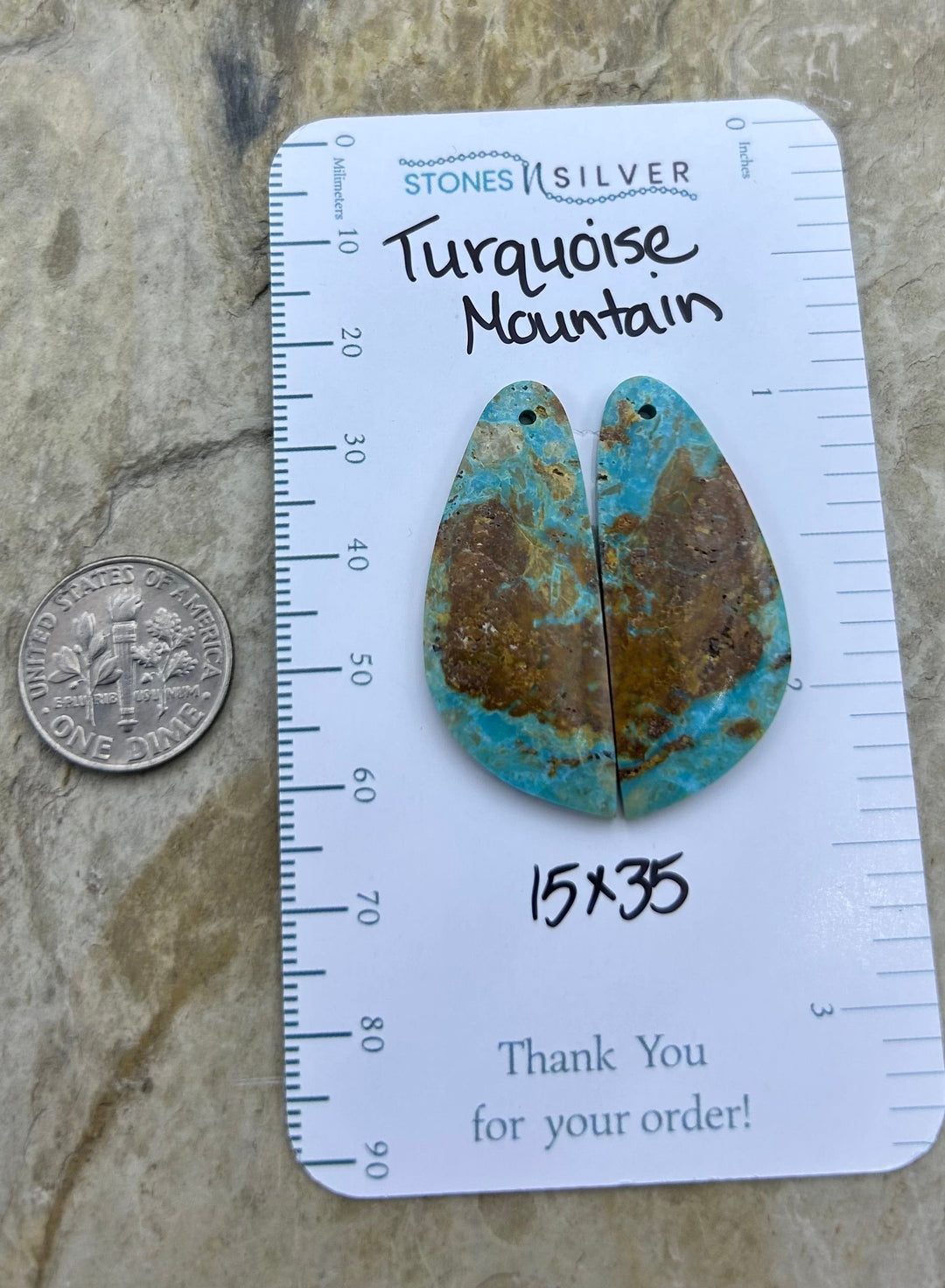 Turquoise Mountain (Arizona) Matching Earring Slab Bead