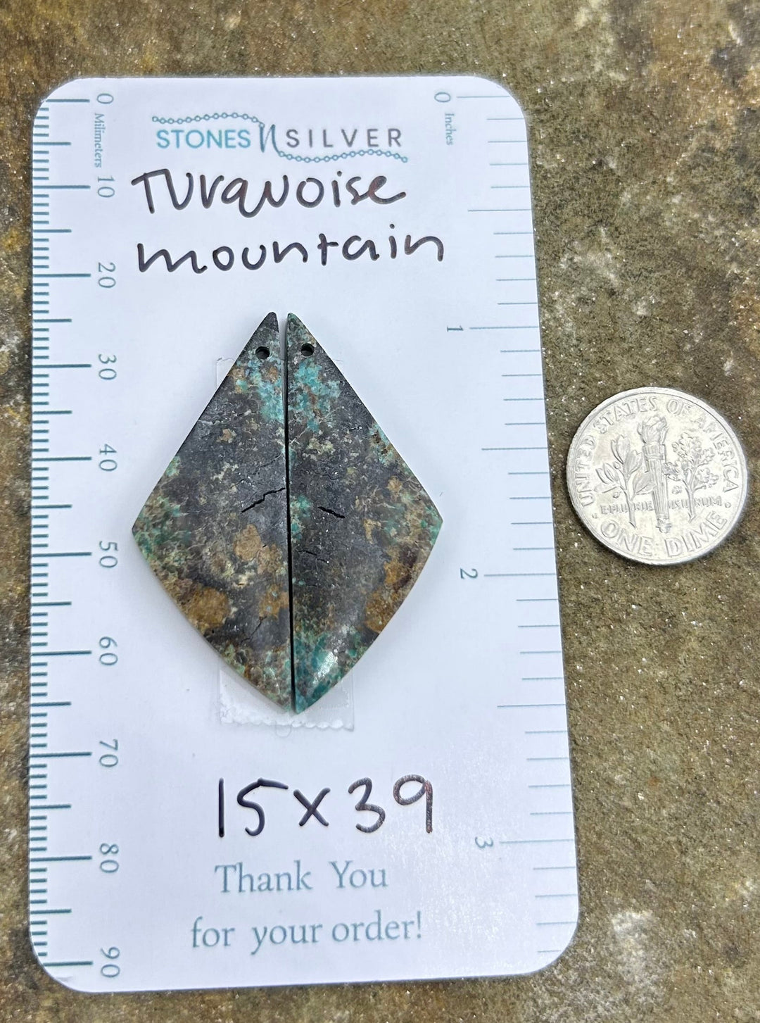 Turquoise Mountain (Arizona) Matching Earring Slab Bead