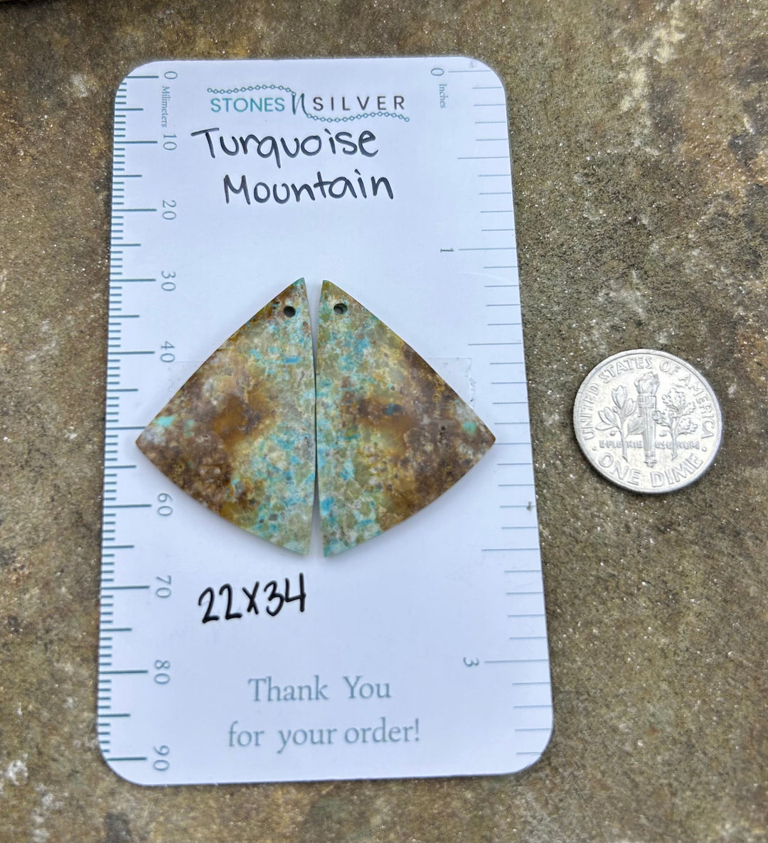 Turquoise Mountain (Arizona) Matching Earring Slab Bead