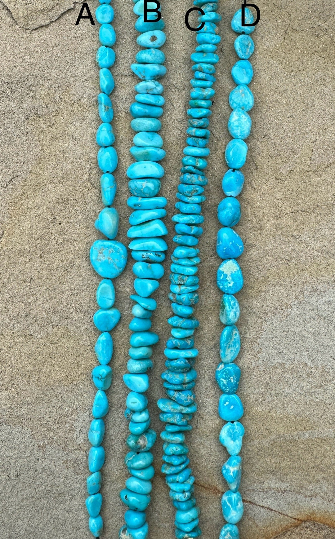 Turquoise Mountain (Arizona) various Nugget Bead Strands