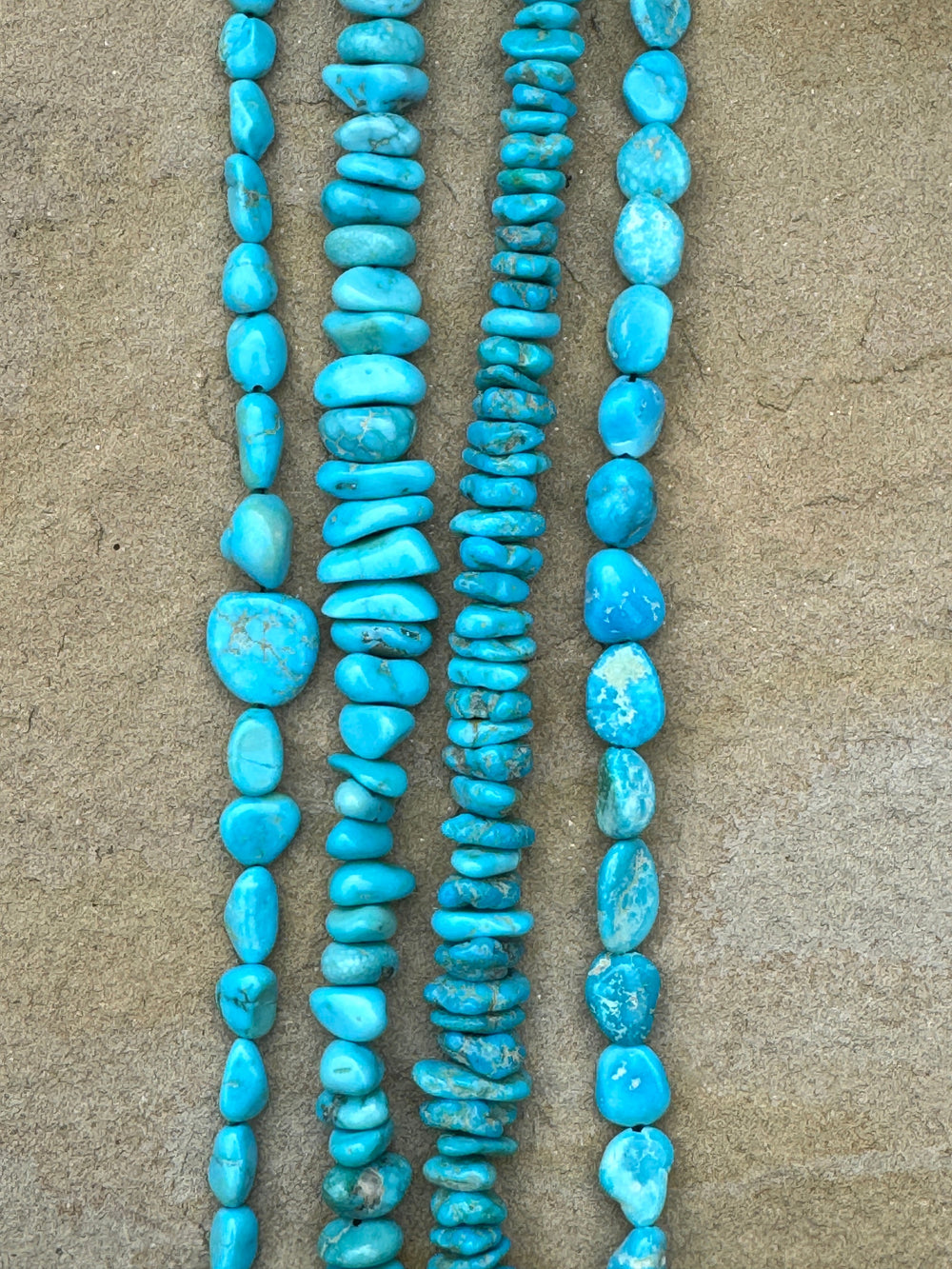 Turquoise Mountain (Arizona) various Nugget Bead Strands