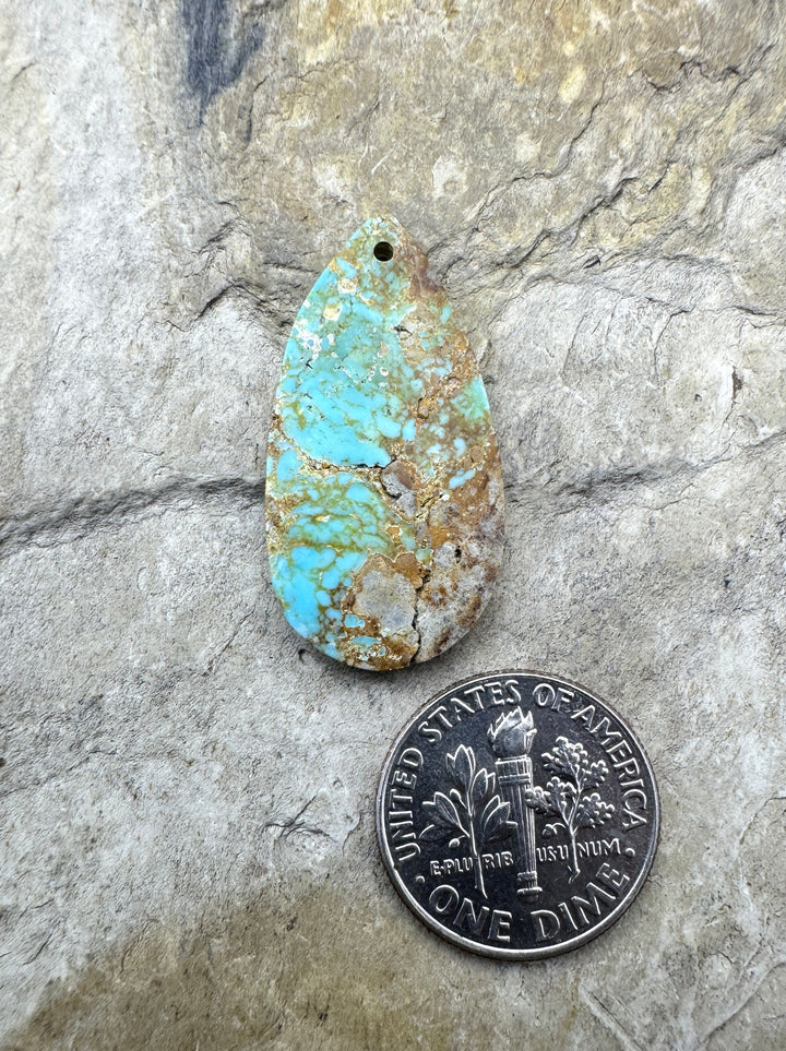 Tyrone Turquoise (New Mexico) Focal Pendant Bead 14x29mm