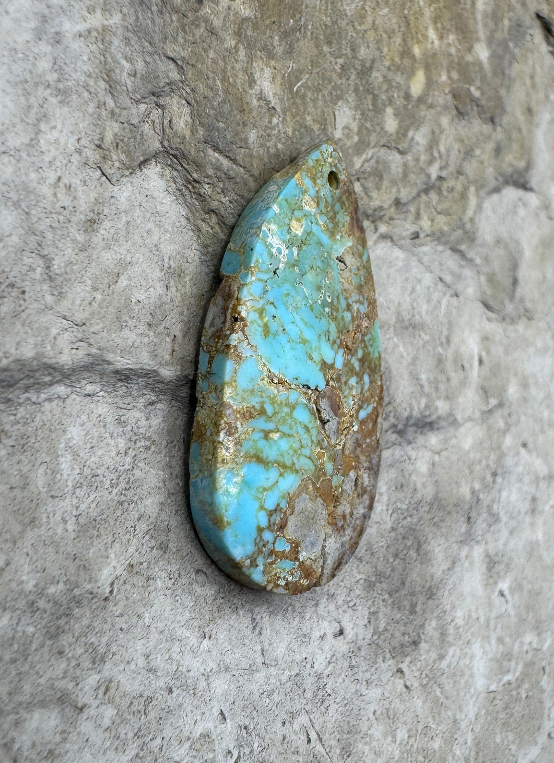 Tyrone Turquoise (New Mexico) Focal Pendant Bead 14x29mm