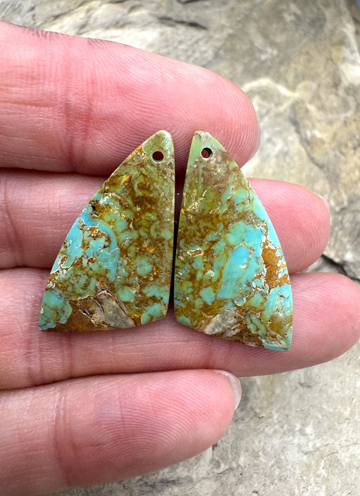 Tyrone Turquoise (New Mexico) Matching Earring Slab Bead