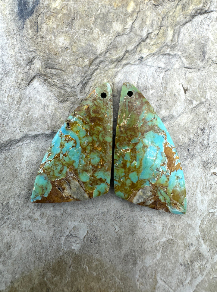 Tyrone Turquoise (New Mexico) Matching Earring Slab Bead