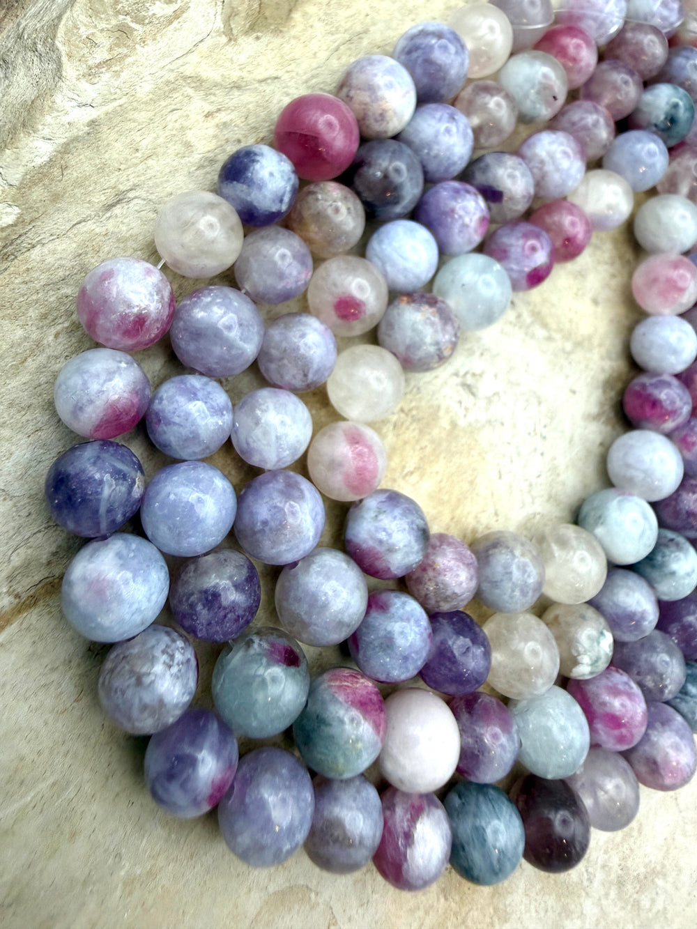 Unicorn Stone 7mm Round Beads ONE 8 inch strand - Tourmaline