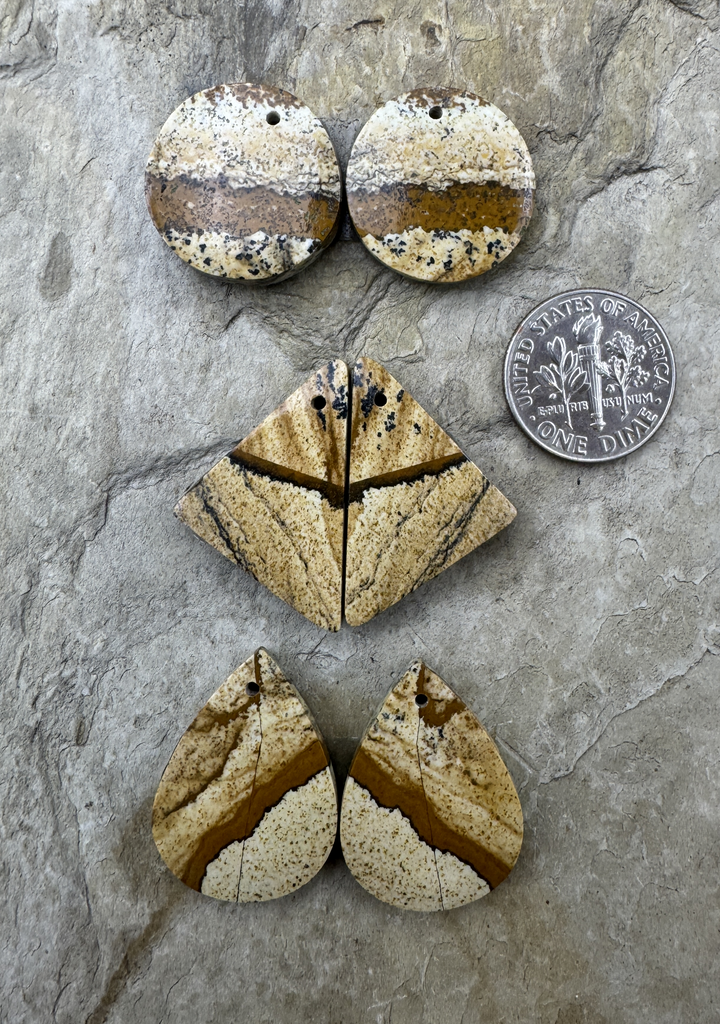 Utah Picture Jasper Matching Earring Slab Beads Select