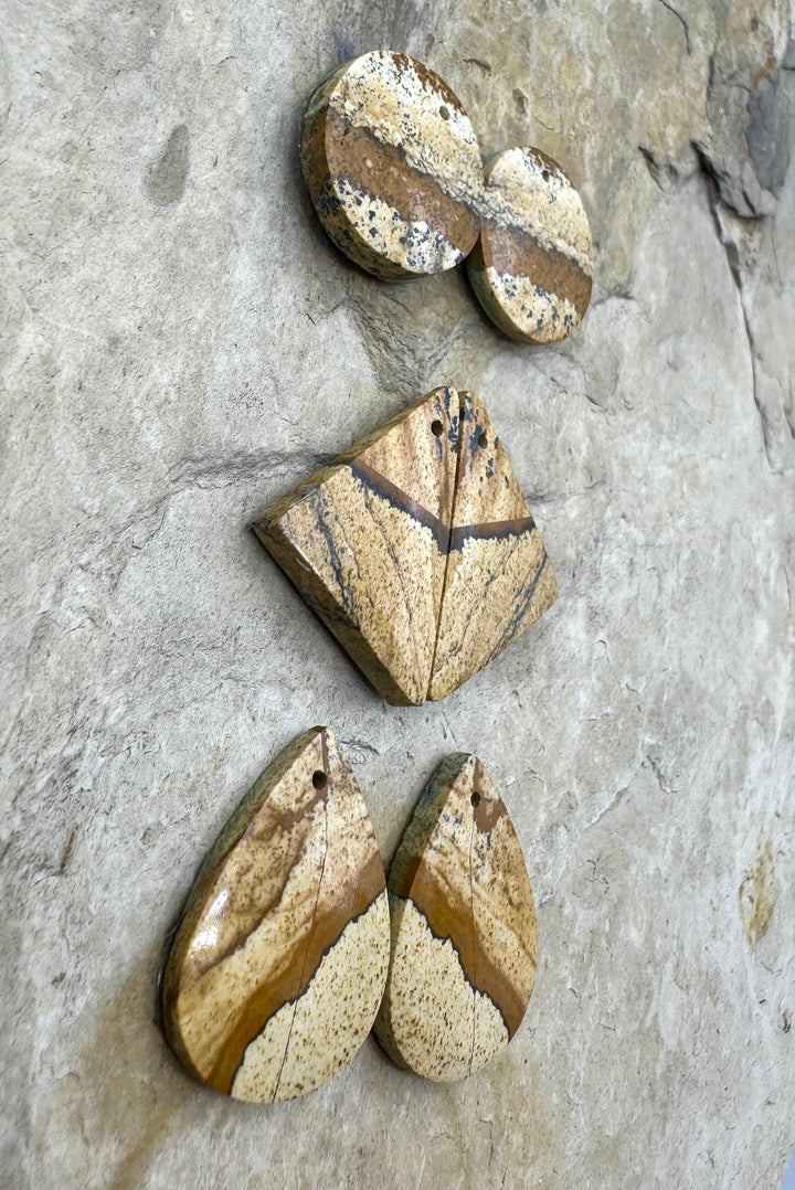 Utah Picture Jasper Matching Earring Slab Beads Select