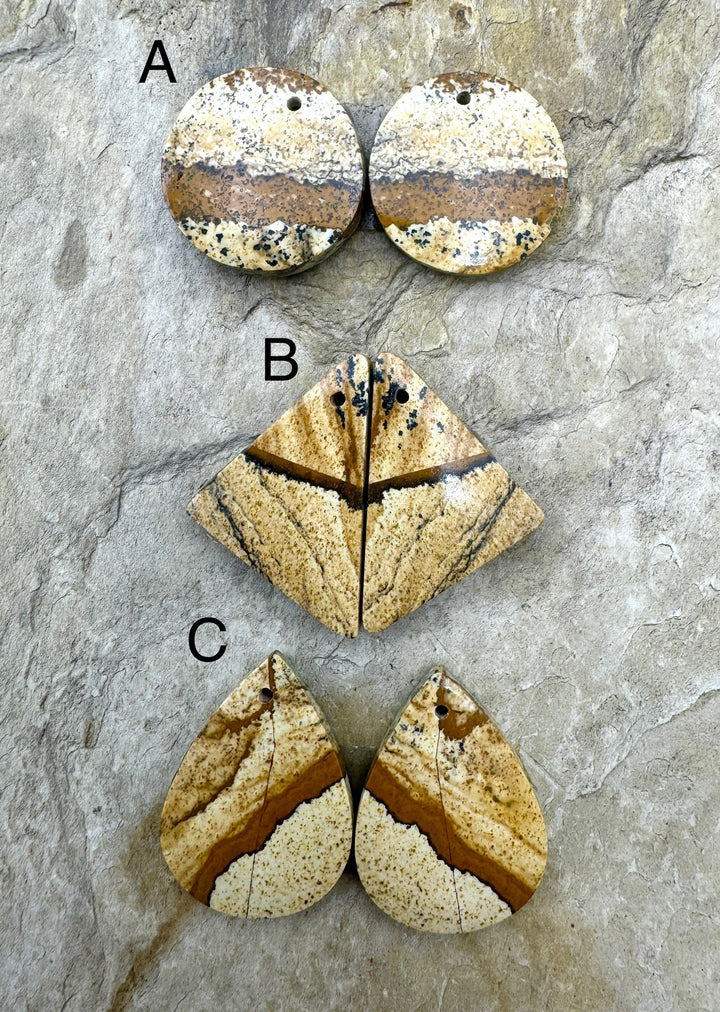 Utah Picture Jasper Matching Earring Slab Beads Select