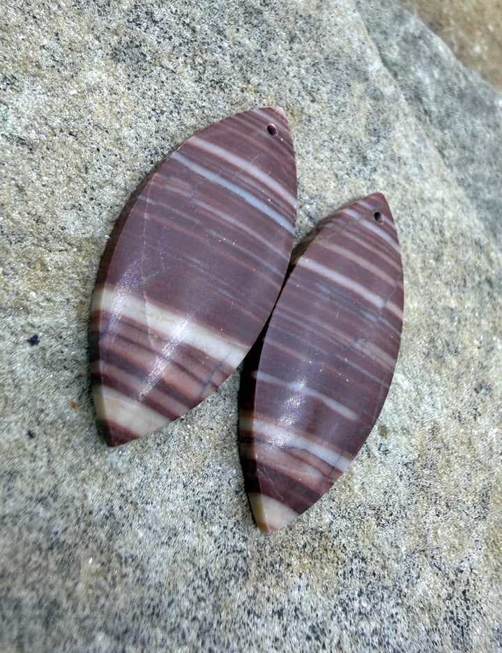 Utah Wonderstone BIG Matching Earring Slab Bead Pair