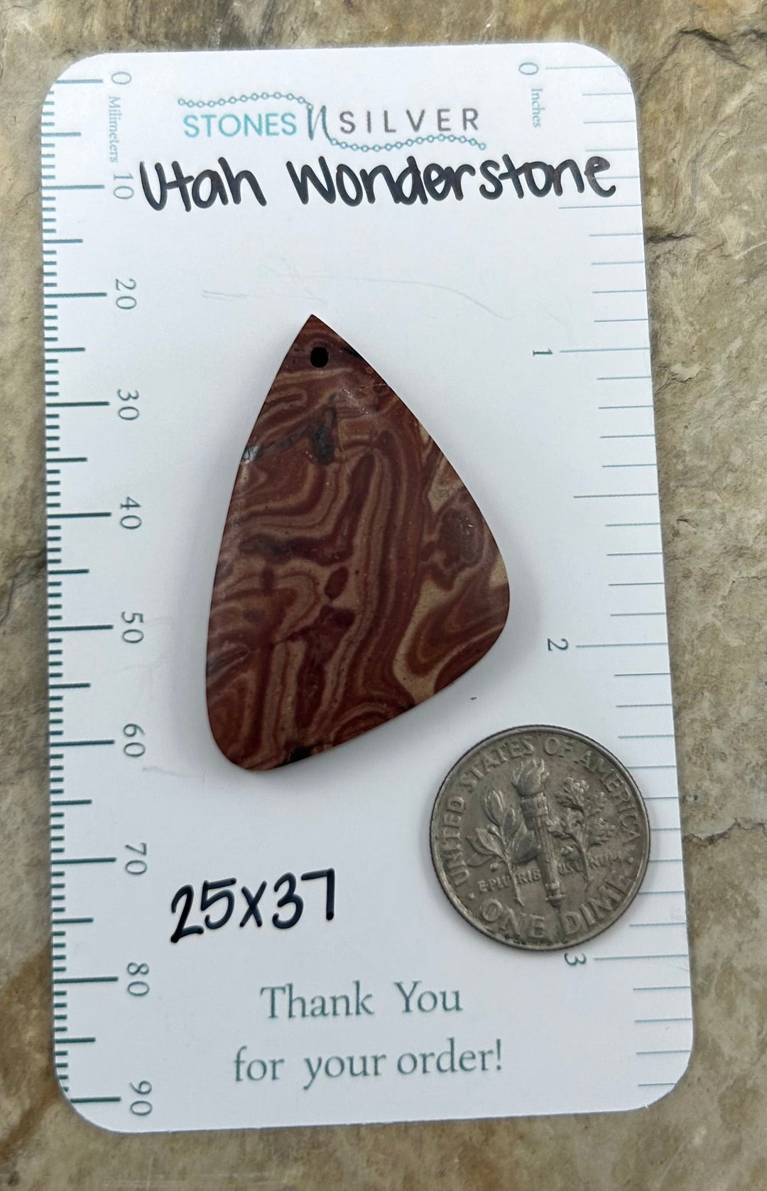 Utah Wonderstone Focal Pendant Bead 25x37mm - Utah