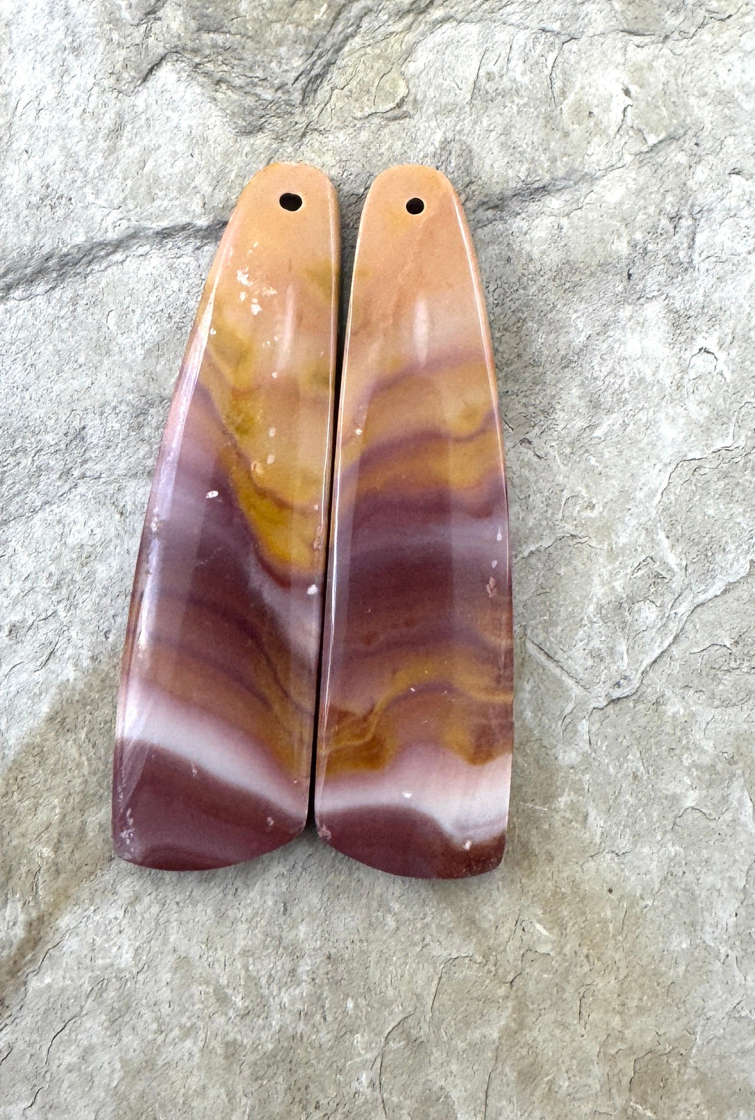 Utah Wonderstone Huge Matching Earring Slab Bead Pair