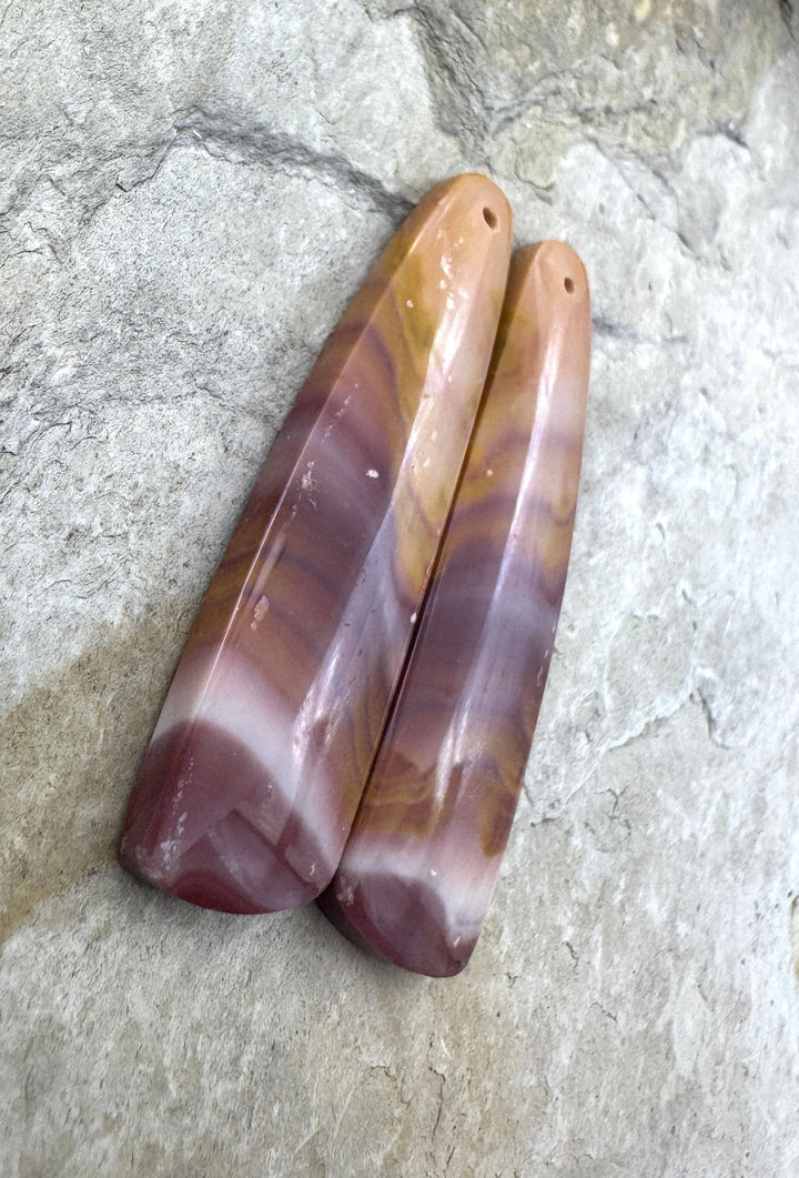 Utah Wonderstone Huge Matching Earring Slab Bead Pair
