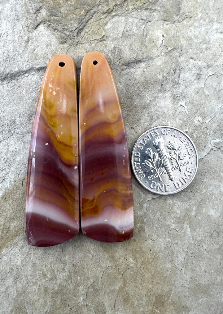 Utah Wonderstone Huge Matching Earring Slab Bead Pair