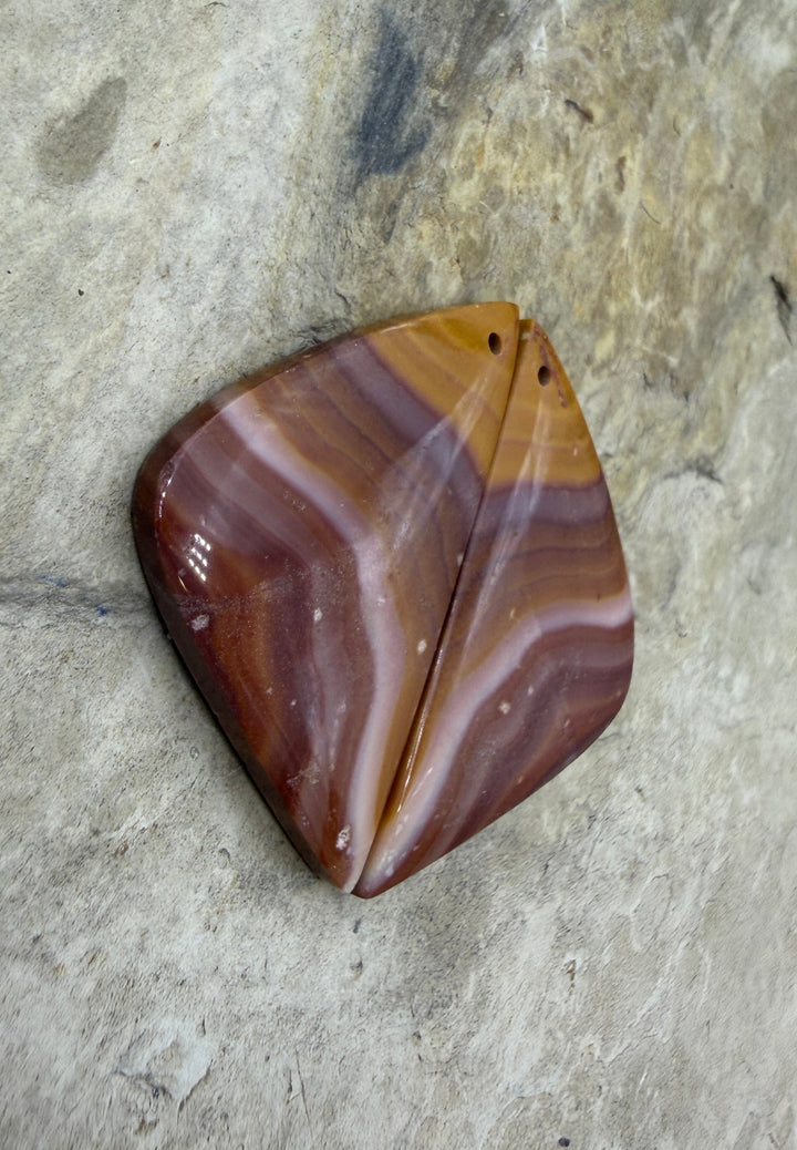Utah Wonderstone Huge Matching Earring Slab Bead Pair