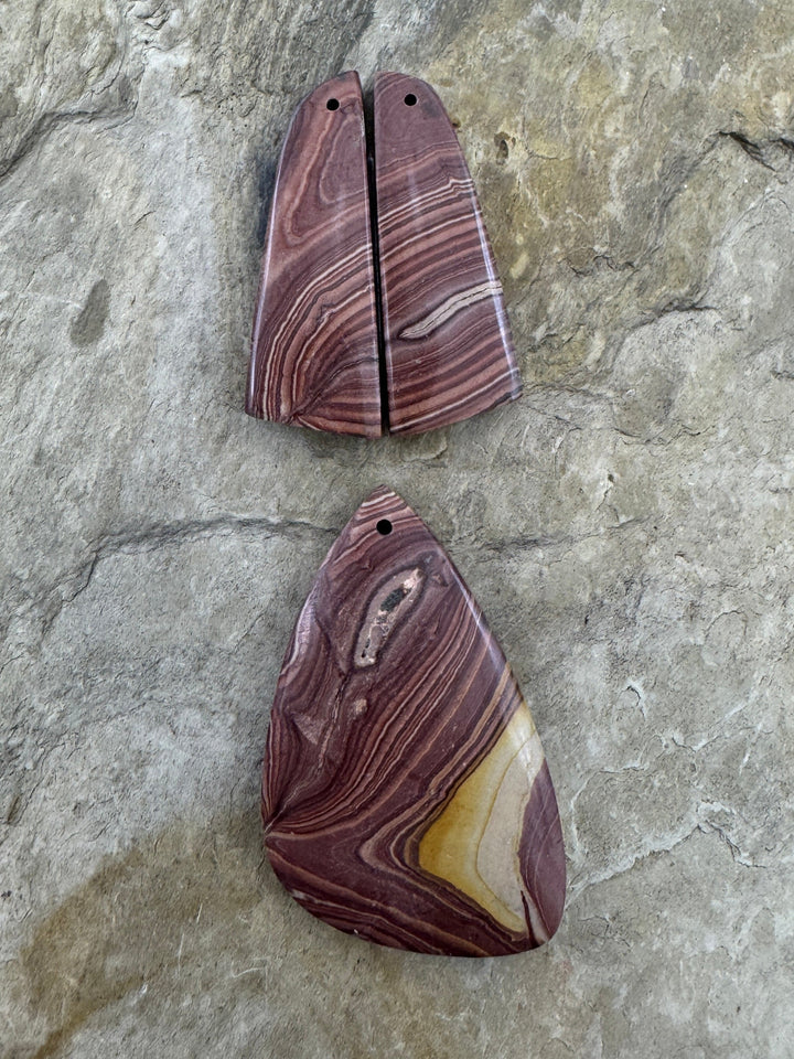 Utah Wonderstone Matching Focal Pendant Earring Slab Bead