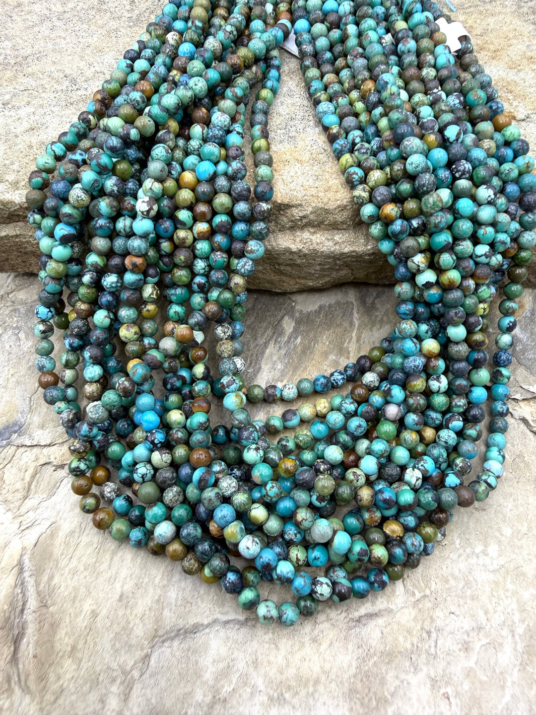 Vintage Hubei Turquoise (China) 4mm Round Heishi 16 Inch