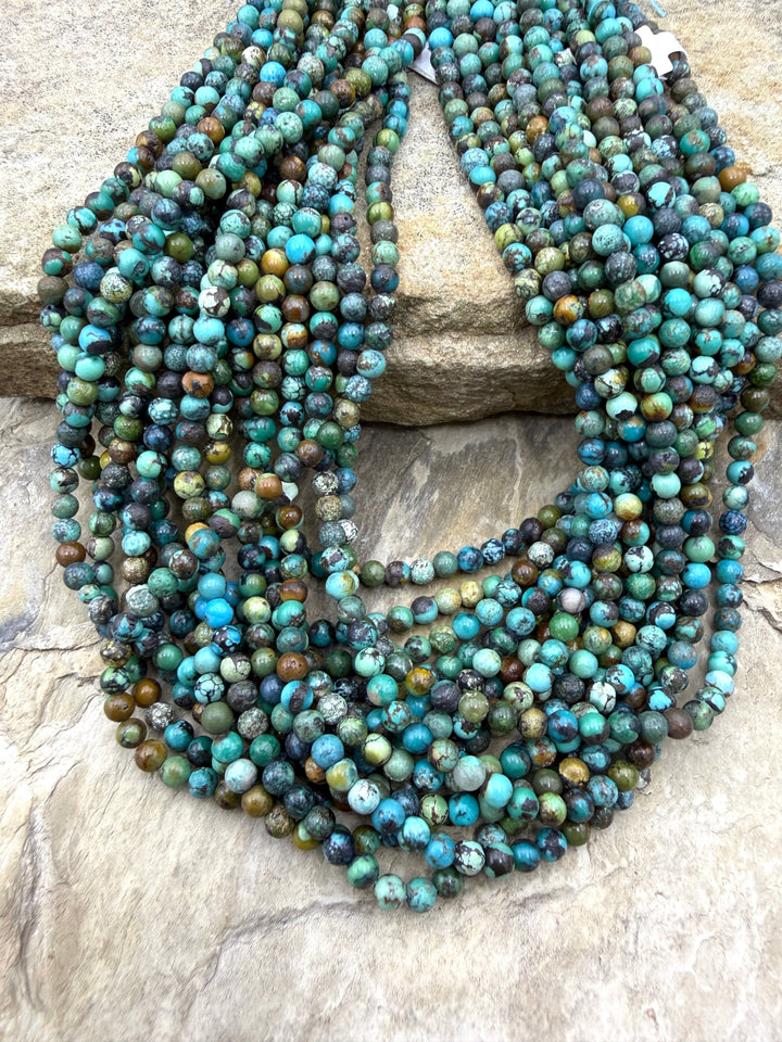 Vintage Hubei Turquoise (China) 4mm Round Heishi 16 Inch